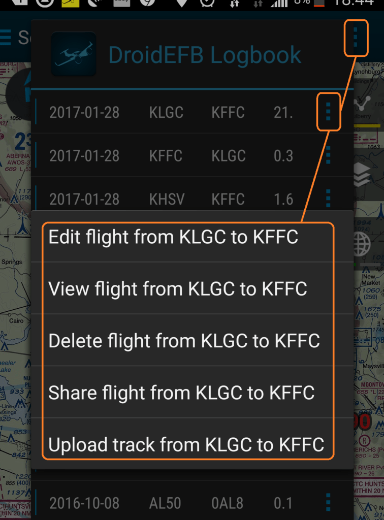 DroidEFB track log tutorial | DroidEFB