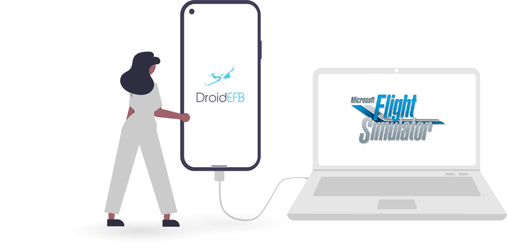 Microsoft Flight Sim with DroidEFB