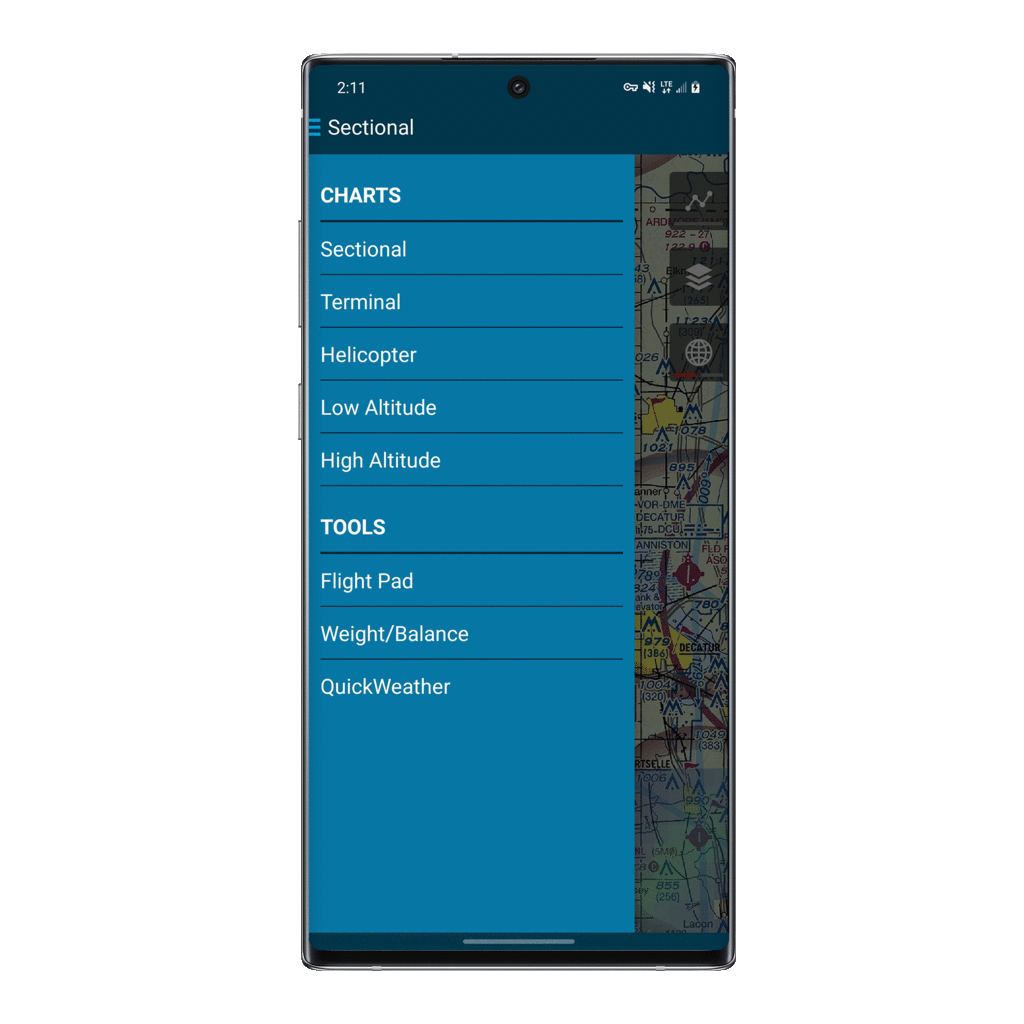 Samsung Galaxy Note 10 navigation drawer